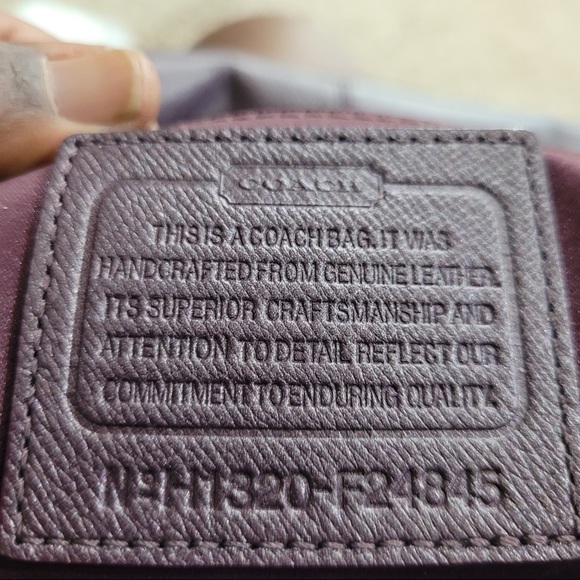 Coach Campbell Turnlock Leather Large Satchel Bag in Pearlized Plum - Picture 8 of 12